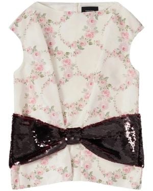 Simone Rocha Sequin-Embellished Bow-Detail Blouse - White