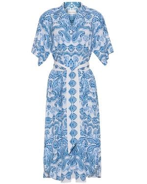 Cara Cara Rhodes Paisley-Print Dress - Blue