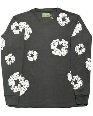 DENIM TEARS Rhinestone Wreath Thermal T-Shirt - Black