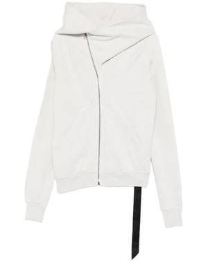 Rick Owens Asymmetric Zip-Fastening Hoodie - White