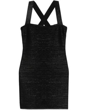 Hervé Léger Crossover Strap Dress - Black