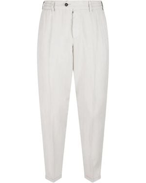 PT Torino Elasticated-Waistband Pleated Pants - White