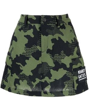 PEARLY GATES Camouflage-Print Mini Skirt - Green