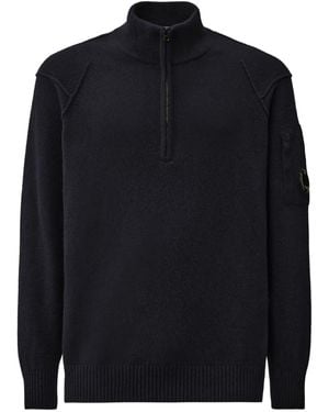 C.P. Company Pullover mit Lens-Detail - Blau