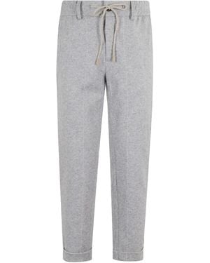 Eleventy Drawstring-Cuffed Trousers - Grey