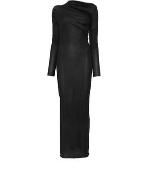 Paloma Wool Vestido Drapeado Semitranslúcido - Negro
