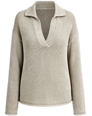 Vince Coated Cord Sweater - Gray