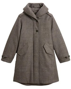 Woolrich Mantel Mit Prince-Of-Wales-Karomuster - Grau