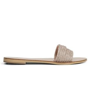 NICOLAS LAINAS Kimolos Crystal-Embellished Multi-Strap Sandals - White