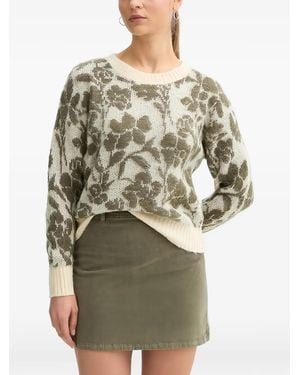 Benetton Floral-pattern sweater - Gris