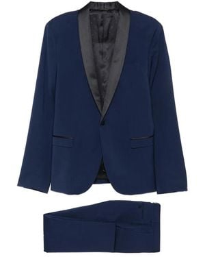 Manuel Ritz Shawl-Lapel Tuxedo Suit - Blue