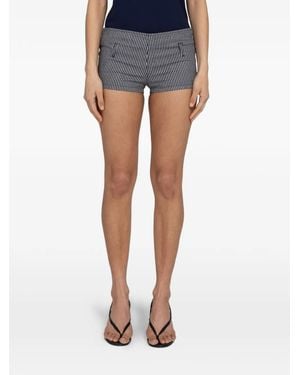GIMAGUAS London Pinstripe-Pattern Mini Shorts - Blue