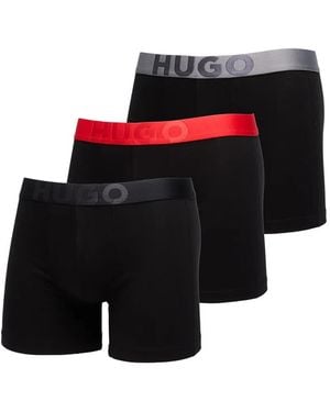 HUGO Logo-Waistband Boxer Briefs - Black