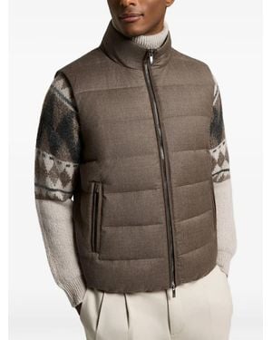 Peserico Quilted Padded Gilet - Brown