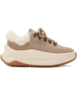 Moon Boot City Shearling Platform Trainers - Natural