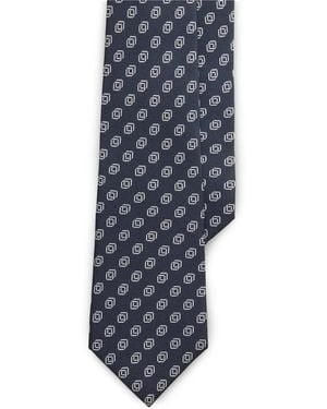 Ralph Lauren Linked-Cubes Silk-Twill Tie - Blue