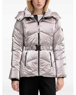 Desigual Metallic-Effect Padded Jacket - Gray