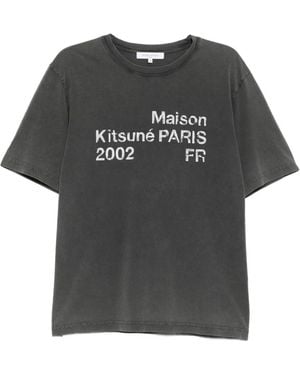 Maison Kitsuné 2002 ausgeblichenes T-Shirt - Schwarz