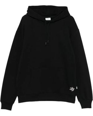 Les Deux Logo-Embroidered Pouch-Pocket Hoodie - Black