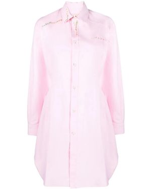 Marni Embroidered Shirt Dress - Pink