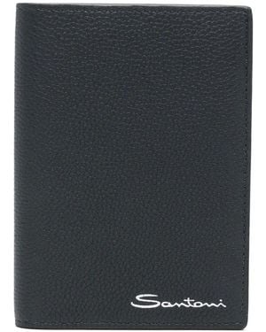 Santoni Logo-Print Wallet - Black