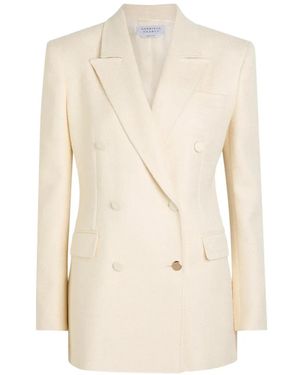 Gabriela Hearst Double-Breasted Peak-Lapel Blazer - Bianco