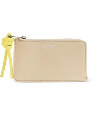 Loewe Knot Leather Card Case - Natural