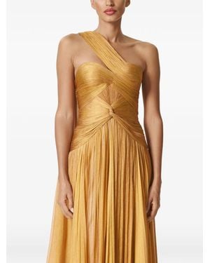 IRIS SERBAN One-Shoulder Draped Gown - Orange
