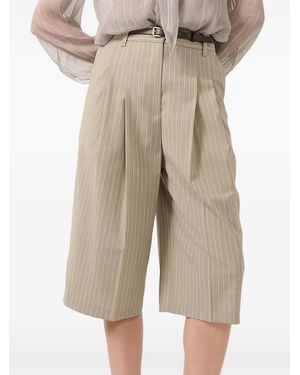 Barbara Bui Pinstripe Bermuda Shorts - Natural