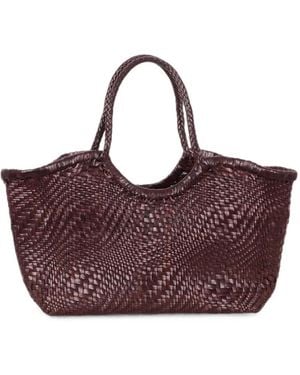 Dragon Diffusion Nantucket Optical Woven Leather Tote Bag - Purple