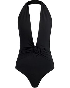 12 STOREEZ Halter-Neck Bodysuit - Black