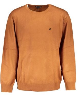 U.S. Grand Embroidered-Logo Crew-Neck Jumper - Orange