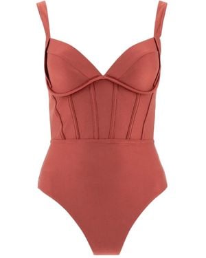 Zimmermann Acacia Corset-Style Swimsuit - Red