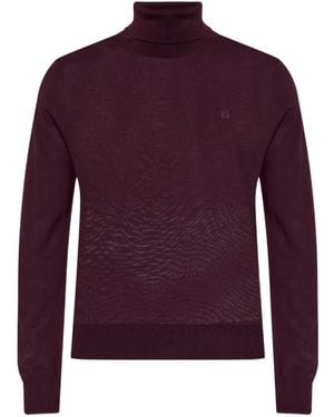 DSquared² Roll-Neck Embroidered-Logo T-Shirt - Purple