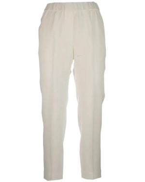 Peserico Monili-Chain Elasticated-Waist Trousers - White