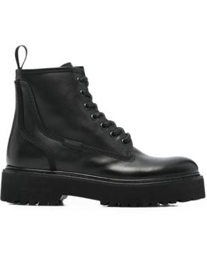 Woolrich Lace-Up Platform Ankle Boots - Black
