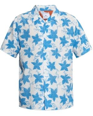 Paul Smith Overhemd Met Bloemenprint - Blauw