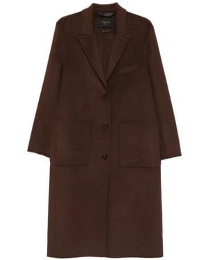 Paltò Single-Breasted Wool Coat - Brown