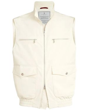 Brunello Cucinelli Bonded Padded Gilet - White