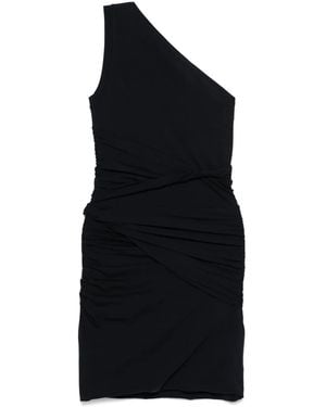Patou Draped One-Shoulder Mini Dress - Black