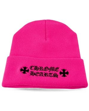 Chrome Hearts Logo-Embroidered Beanie Hat - Pink
