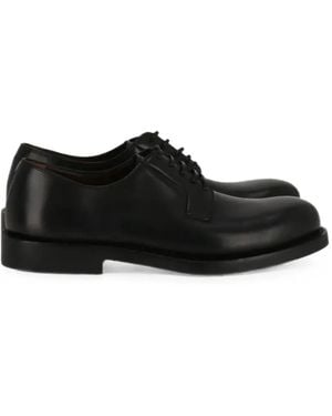 Ferragamo Leather Derby Shoes - Black