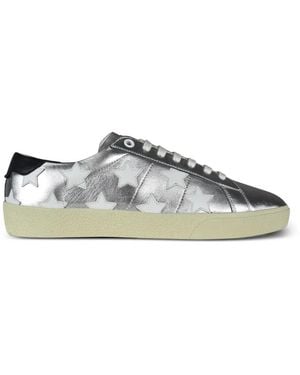 Saint Laurent Court Classic Star-Patch Sneakers - White