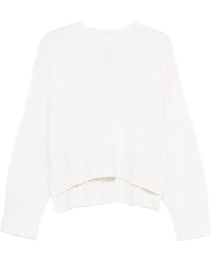 Allude リブヘム セーター - ホワイト
