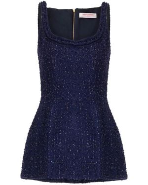 Carolina Herrera Oberteil aus Tweed - Blau
