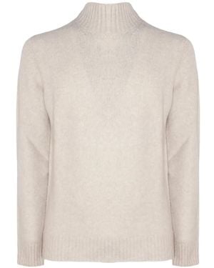 Kangra High-Neck Knitted Sweater - White