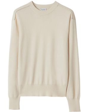 Burberry Crew-Neck Wool Jumper - Natural