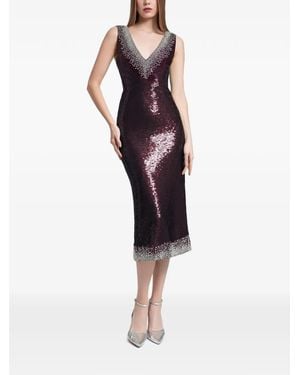 Gemy Maalouf Sequined Midi Dress - Red
