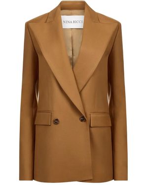 Nina Ricci Double-Breasted Jacket - Brown