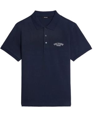 Zadig & Voltaire Dimitri Logo-Embroidered Polo Shirt - Blue